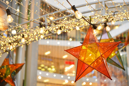 transparent star and lightbulb decoration