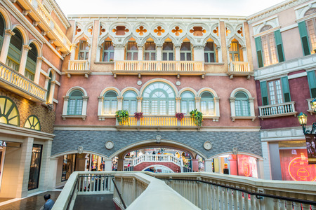 MACAU, CHINA - MAY 22th 2014 : The Venetian Hotel, Macao - The famous shopping mall, luxury hotel and the largest casino in the worldのeditorial素材