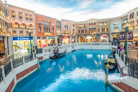 MACAU, CHINA - MAY 22th 2014 : The Venetian Hotel, Macao - The famous shopping mall, luxury hotel and the largest casino in the worldのeditorial素材