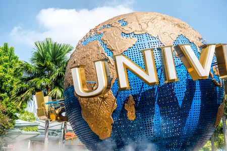 SINGAPORE - OCT, 28 UNIVERSAL STUDIOS SINGAPORE sign on October 28,2014. Universal Studios Singapore...