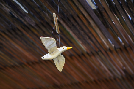 Hanging fake bird for decorationの写真素材