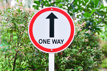 One way arrow signの写真素材