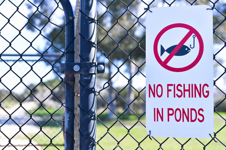 No fishing sign warningの写真素材