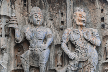 Luoyang,China - OCT 23:  Longmen grottoes on October 23, 2015.It is one of the four notable grottoes in Luoyang,Henan,China . UNESCO World Heritage Site.のeditorial素材