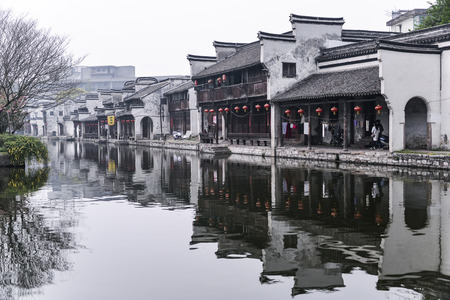 Nanxun, China - APR 02, 2016: The Old Town at the east of Huzhou City in northern Zhejiang Province. Nanxun Ancient Town once was the richest among the six ancient towns. Nanxun, China, April 02, 2016のeditorial素材