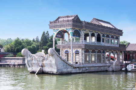 Marble boat at Summer Palace, Beijing, Chinaのeditorial素材