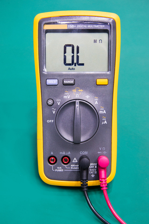 Digital multimeter on ESD tableの写真素材