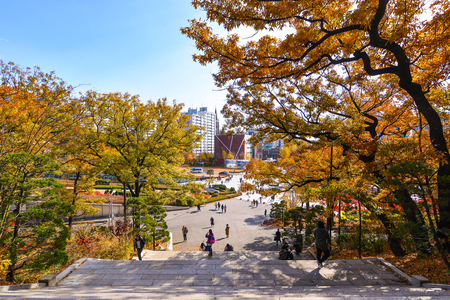 SEOUL, SOUTH KOREA - NOV 14, 2017: Ewha Womans University is a private women's university. It is currently the world's largest female educational institute.のeditorial素材