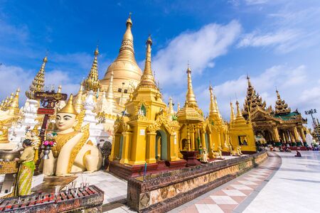 YANGON , MYANMAR - JUL 20, 2018: Shwedagon Pagoda  is the most sacred Buddhist pagoda in Myanmar.のeditorial素材