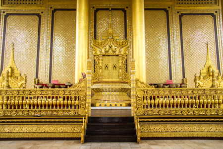 Kambawzathardi Golden Palace (Palace of Bayinnaung) in Bago, Myanmarのeditorial素材