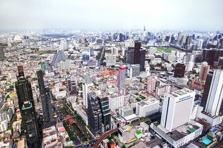 BANGKOK, THAILAND - DEC 07, 2018: The view of Bangkok city from King Power Mahanakhon building skyscraper in the central of Bangkok, Thailand.のeditorial素材