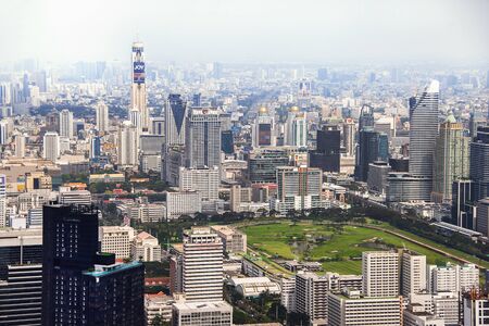 BANGKOK, THAILAND - DEC 07, 2018: The view of Bangkok city from King Power Mahanakhon building skyscraper in the central of Bangkok, Thailand.のeditorial素材
