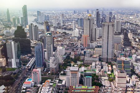 BANGKOK, THAILAND - DEC 07, 2018: The view of Bangkok city from King Power Mahanakhon building skyscraper in the central of Bangkok, Thailand.のeditorial素材