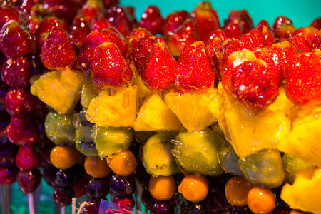 Tang hulu or Chinese sugar-coated fruit stick. The snack of China in the Winter.