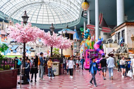 SEOUL, SOUTH KOREA - APR 24, 2019:  The Indoor Adventure world of Lotte World (Lotte Land) theme park. Lotte World is a major recreation complex in Seoul, South Korea.のeditorial素材