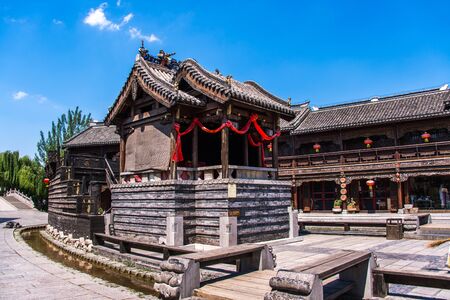 TAIERZHUANG, SHANDONG - JULY 1, 2019: Taierzhuang is located in Zaozhuang in Shandong, is the largest water town in China. Historically, it was an important hub along the Grand Canal, China.のeditorial素材