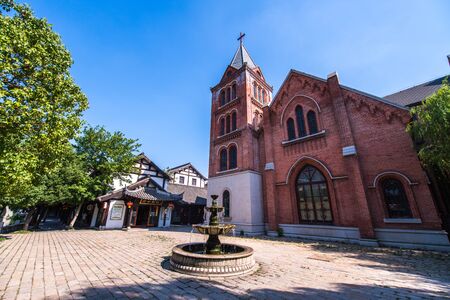 TAIERZHUANG, SHANDONG - JULY 1, 2019: Taierzhuang is located in Zaozhuang in Shandong, is the largest water town in China. Historically, it was an important hub along the Grand Canal, China.のeditorial素材