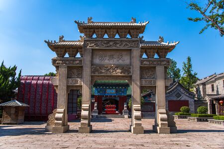 TAIERZHUANG, SHANDONG - JULY 1, 2019: Taierzhuang is located in Zaozhuang in Shandong, is the largest water town in China. Historically, it was an important hub along the Grand Canal, China.のeditorial素材