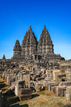 Prambanan Temple is the largest hindu temple compound dedicated to Shiva in yogyakarta, c.の写真素材