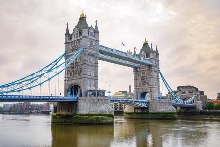 Tower Bridge in London. This is one of the oldest bridges and landmarks and a popular tourist attraction in UKの写真素材