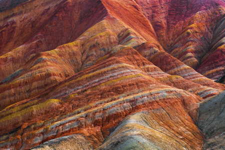 Rainbow hills scenic area of Zhangye National Geopark in Zhangye town, Gansu, China
