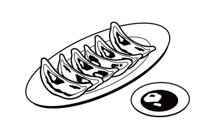 The Dumplings on a plateのイラスト素材