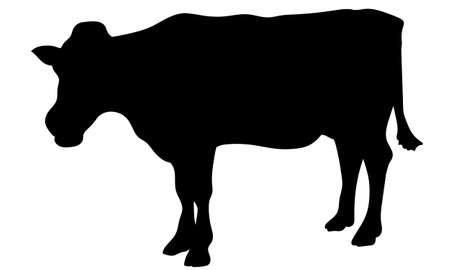 Illustration of cow for new year card(silhouette)のイラスト素材