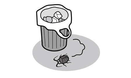 Cockroach is near the trashのイラスト素材