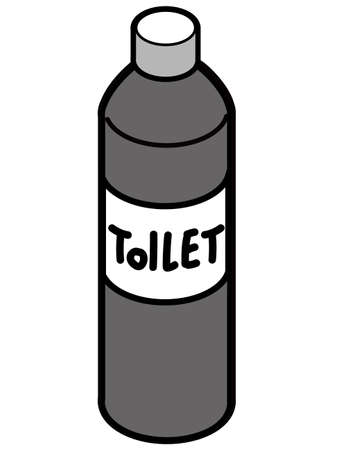 A bottle containing detergent for cleaning the toiletのイラスト素材