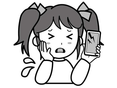 Girl eating rice deliciously and smiling Mのイラスト素材