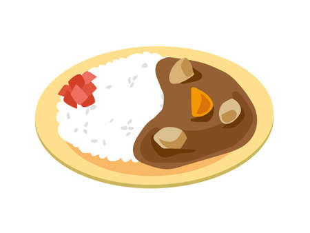 Japanese-style curry rice (vegetables)のイラスト素材
