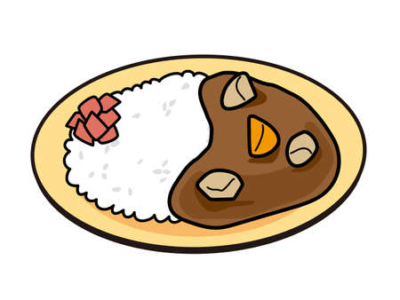 Japanese-style curry rice (vegetables)のイラスト素材