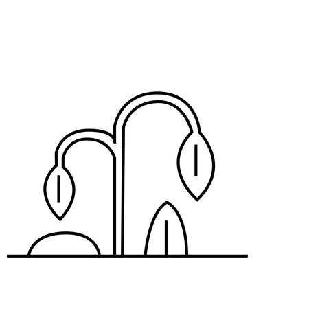 leafs plant ecology line style icon vector illustration design, vector illustrationの写真素材