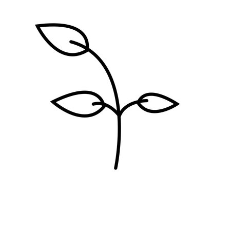 leafs plant ecology line style icon vector illustration design thick contourの写真素材