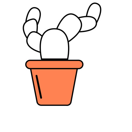 Cactus in pot icon. Flat color design. Vector illustration.の写真素材