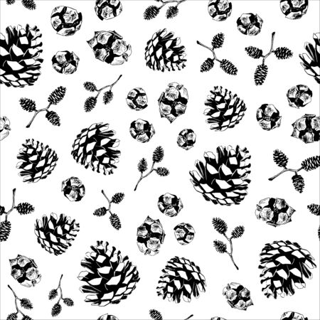 Seamless Pattern With Hand Drawn Miscellaneous Conesのイラスト素材