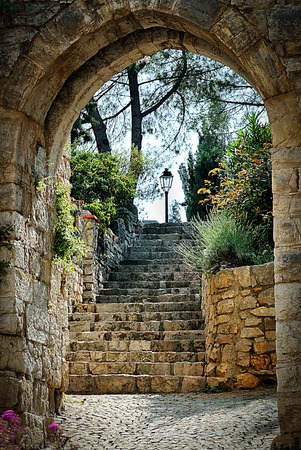 Old wall door Provence Flayoscの写真素材