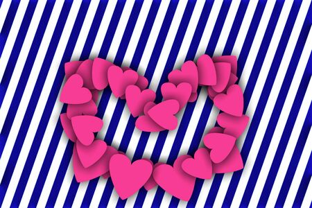 Love, Valentine day and heart with texture pattern background design. Concept of positive emotional, mental states of humanity. For your celebrating of any kind of love, wedding, birthday. Copy space.の写真素材