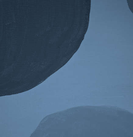 Handmade abstract boho wall art. Neutral, pastel, dark blue colors texture. Hand painted acrylic on canvas. Scandinavian modern, minimalist artwork.の写真素材