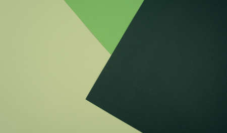 Beige, light and dark green colored blank geometric paper abstract background.
