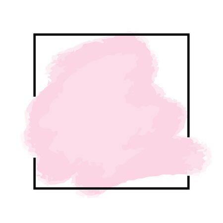 Frame template design. Digital watercolor in vector. Wedding decoration template for print and web. Pastel color brush strokes. Abstract ink burst illustration. Vintage and retro style design.のイラスト素材