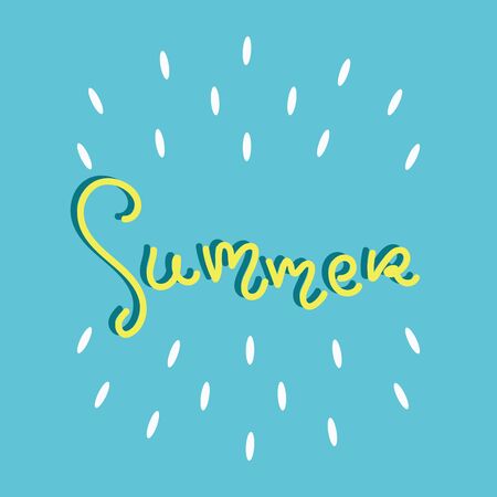 Summer fun font text in cute letters. Inspirational phrase for decoration template.のイラスト素材