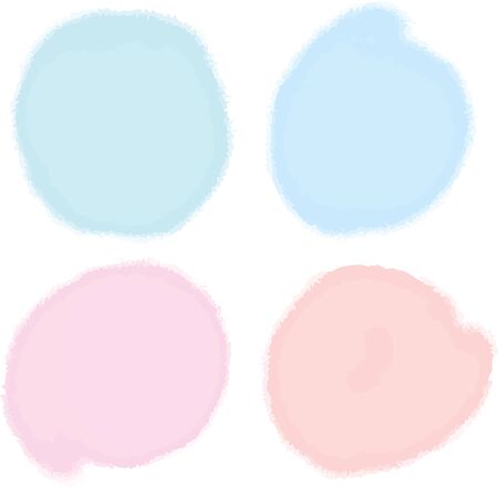 Vector watercolor imitation pastel color abstract stain. Blot background in white. Color burst template. Textured art brush stroke.のイラスト素材
