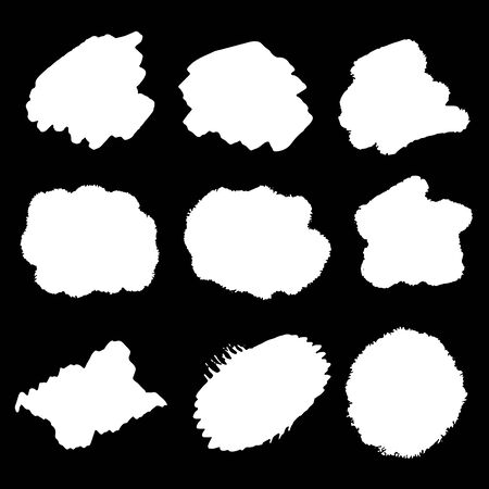 Vector watercolor imitation pastel color abstract stain. Blot background in white. Color burst template. Textured art brush stroke.のイラスト素材