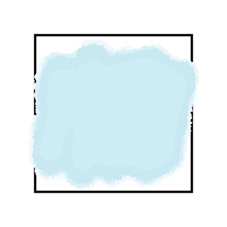 Frame template design. Digital watercolor in vector. Wedding decoration template for print and web. Pastel color brush strokes. Abstract ink burst illustration. Vintage and retro style design.のイラスト素材