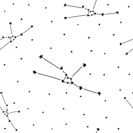 Constellation stars set horoscope decoration seamless pattern