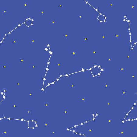 Constellations stars seamless pattern, horoscope, decoration. Suitable for children, kids, babies....