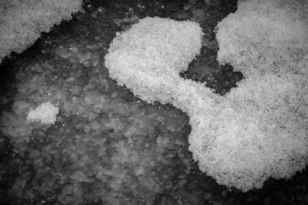 icecrystals in black and whiteの写真素材