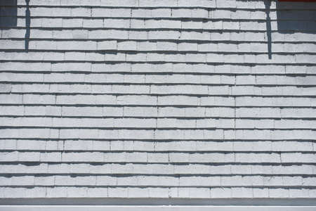 Background white rectangle wooden tile wallの写真素材
