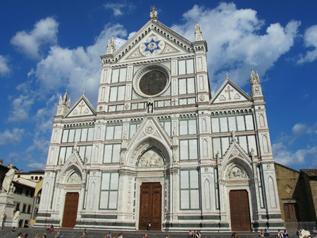 Santa Croce Cathedral in Florence, Tuscany, Italyのeditorial素材